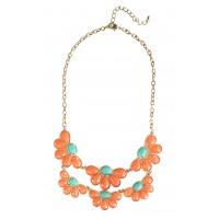 Suri Coral Faceted Flower Petals Necklace